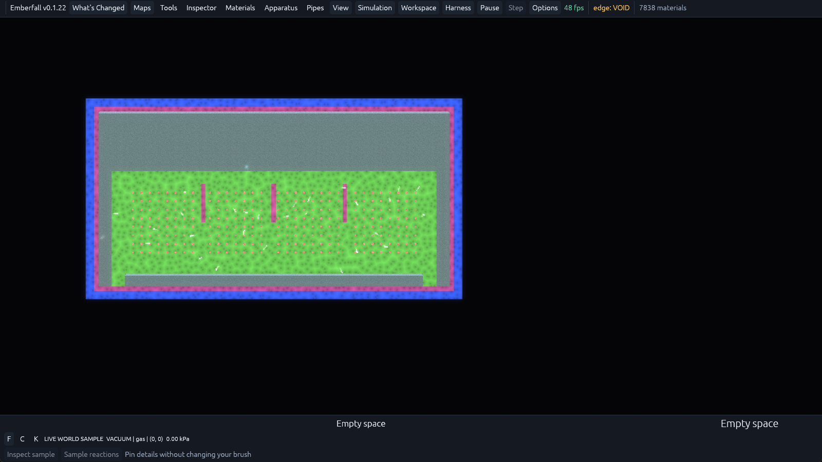 Actual desktop gameplay of the built-in Reactor scene